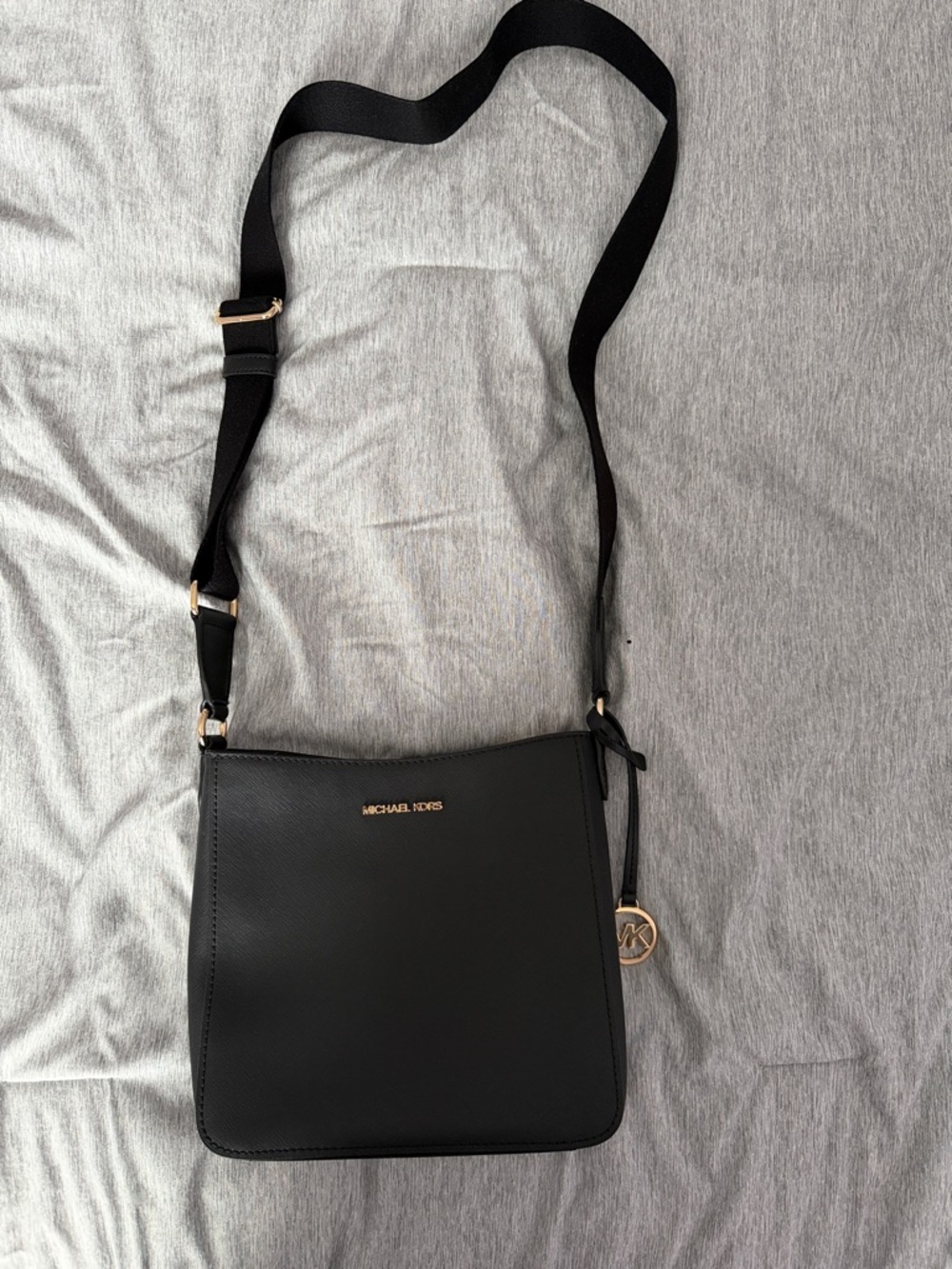 Michael Kors Black Crossbody with Gold Accents